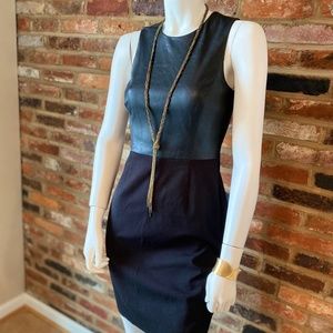 Banana Republic Black Leather Sloan Dress